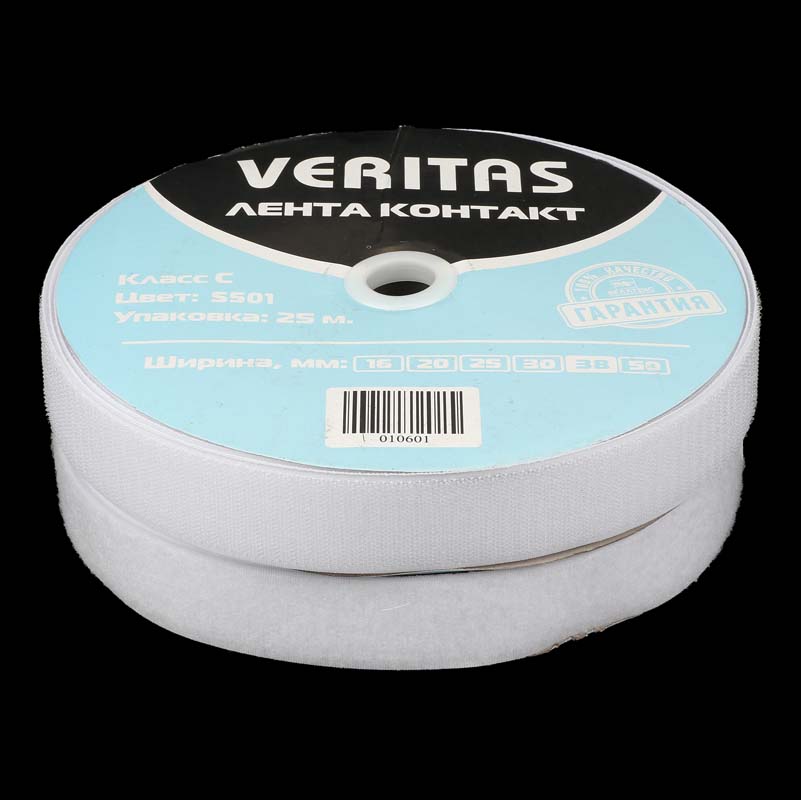 Лента контакт цв белый 40мм (боб 25м) С Veritas3