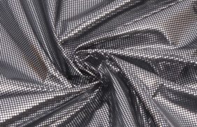 ткань подкладочная 210t, 57гр/м2, 100пэ, 150см, фольгированная (серебро), черный/s580, (50м) ks купить в Саратове.